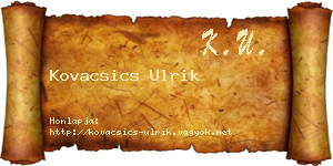 Kovacsics Ulrik névjegykártya